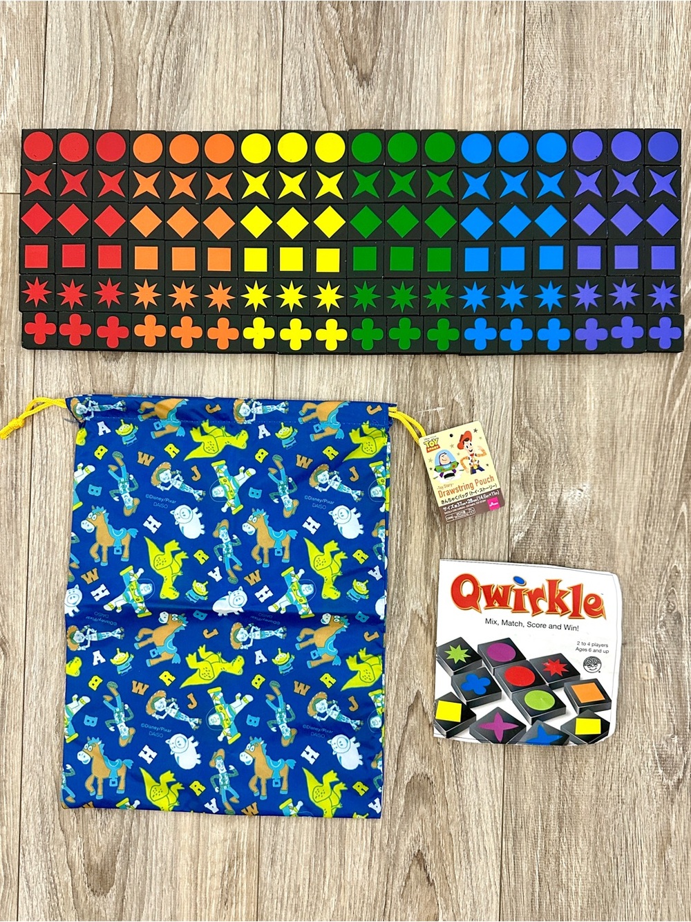 MindWare Qwirkle Board Game With Wood Tiles  2-4 Players Ages 6+ Complete No Box